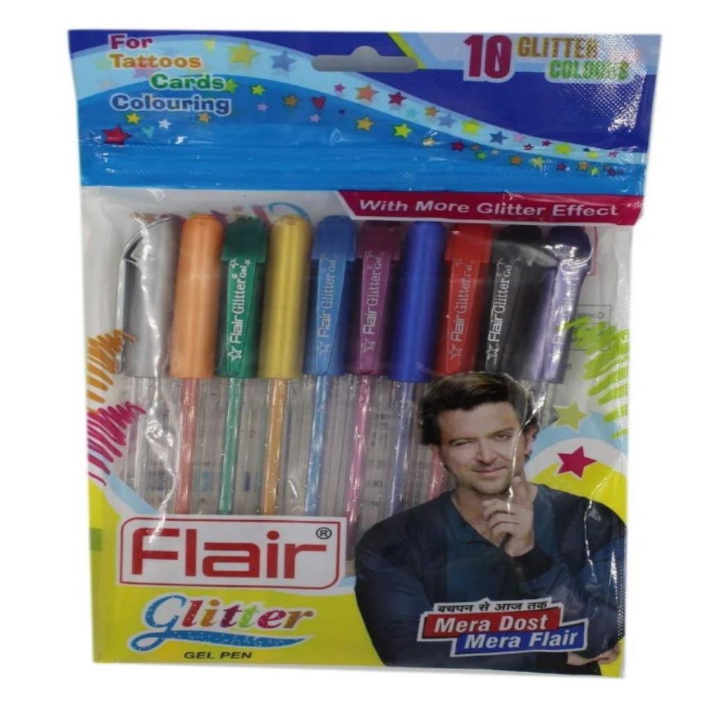 Flair Glitter Gel Pens – 10 Glitter Colors
